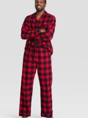 Target Men’s Red and Black Plaid Pajama Set